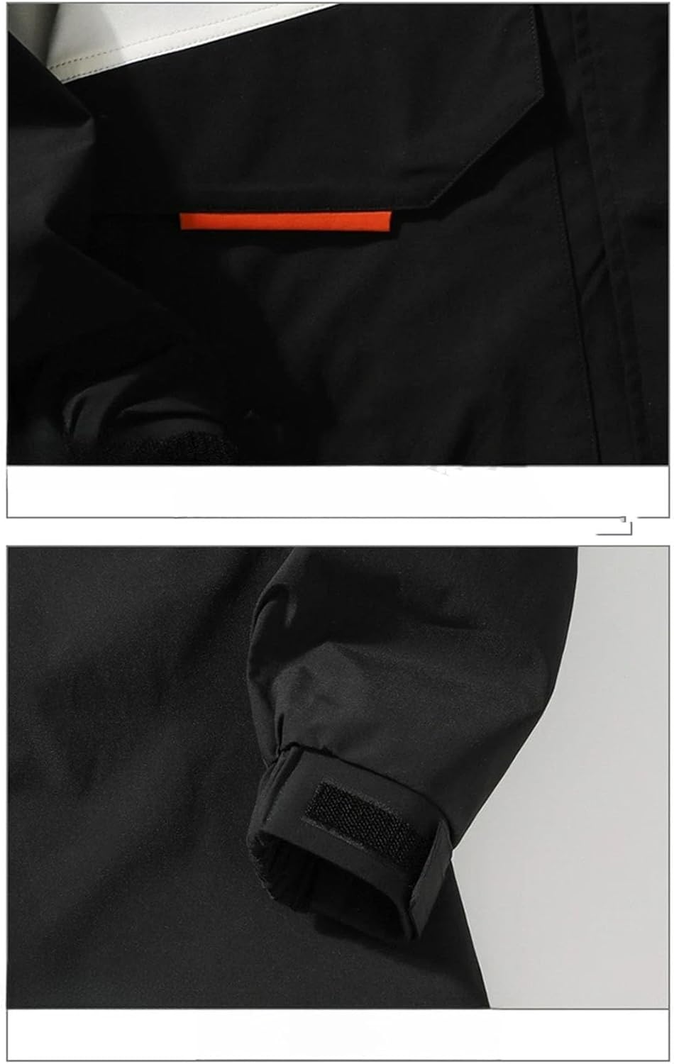 Men's Hooded Splicing Waterproof Windproof Outdoor Mountain Travel Camping Lightweight Breathable Jacket