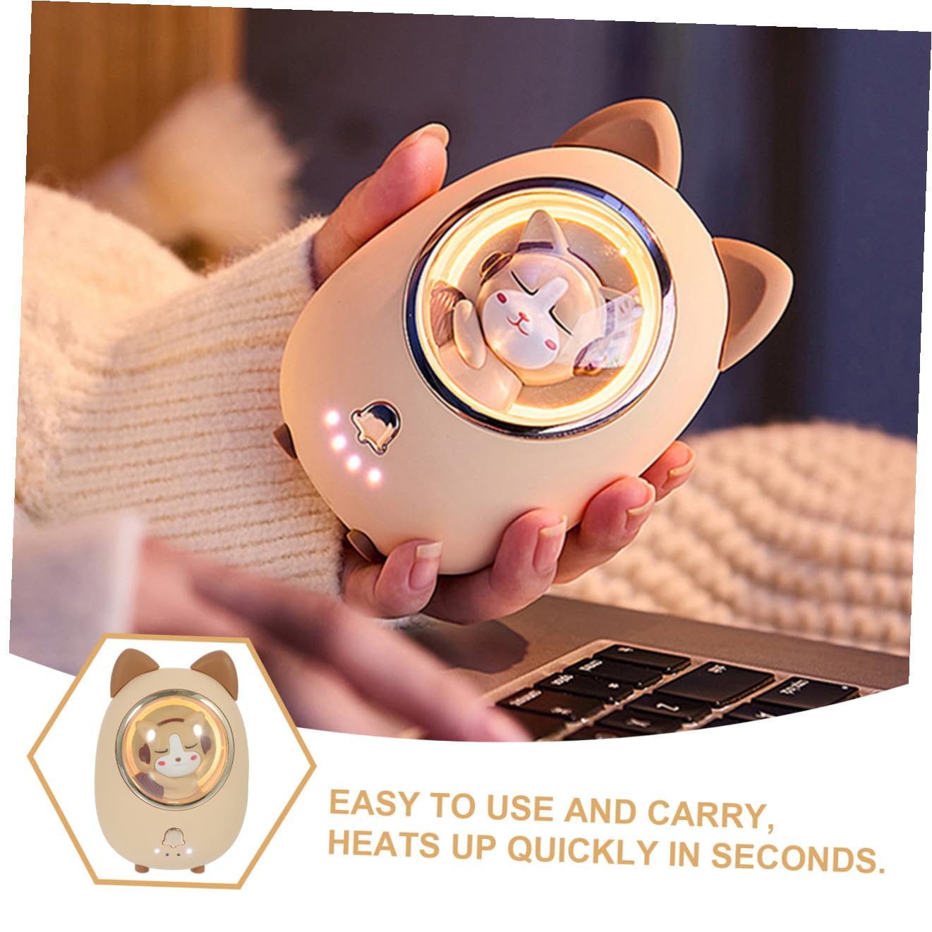 BESPORTBLE 3 Set Di Scaldamani Elettrici Scaldamani Ricaricabili Piccoli Scaldamani Portatili Design A Cartoni Animati Per Attività Allaperto