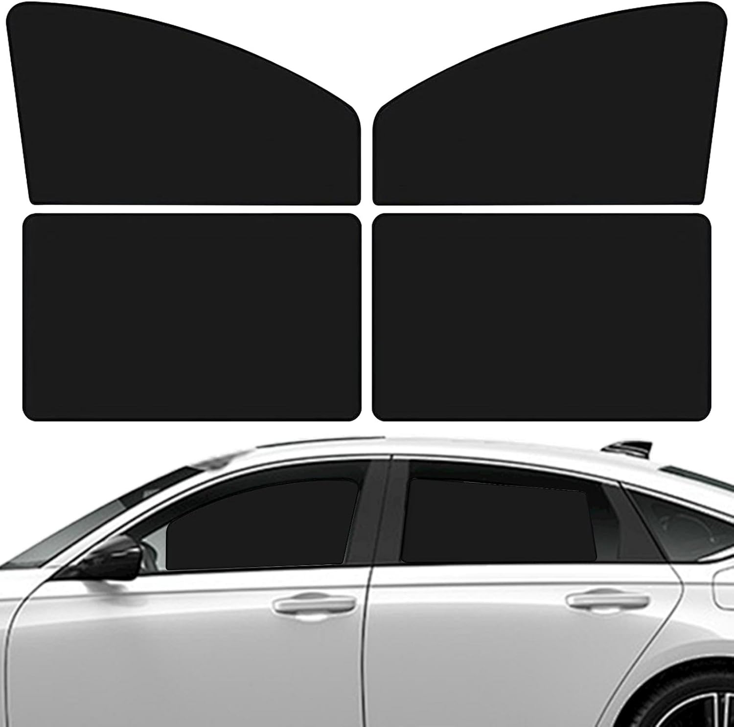 4Pcs Car Window Shade for Baby, Car Shield Sun Protector Side Windows, Magnetic Blackout Side Window Sun Shade Privacy Curtains, Keeps Cooler for Breastfeeding, Nap, Changing Clothes, Camping