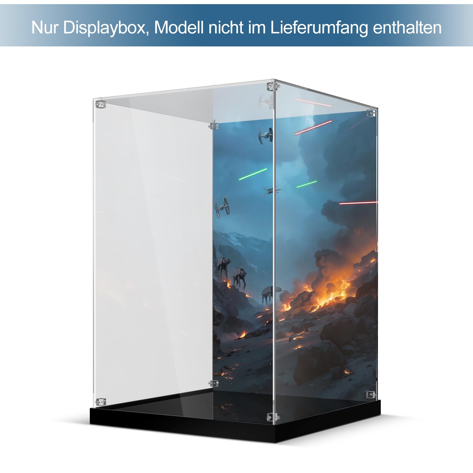 Acryl-Vitrine für Lego at-ST Walker 75417，Transparente Acryl-Vitrine mit klarem Hintergrund, staubdichte Vitrine Kompatibel mit Lego-Bauklötzen Modell (nur Box, Keine Modelle)