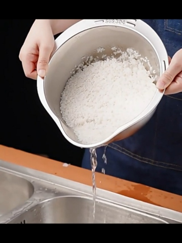 RVS Rijstzeef Met Silicone Basis - Ideaal Voor Het Wassen Van Rijst En Van Rijst En Groente