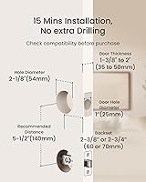 Vista 8 de DESLOC C100 Plus - Cerradura inteligente WiFi integrada, cerradura de puerta de entrada sin llave con pantalla, cerrojo de teclado para puerta Negro