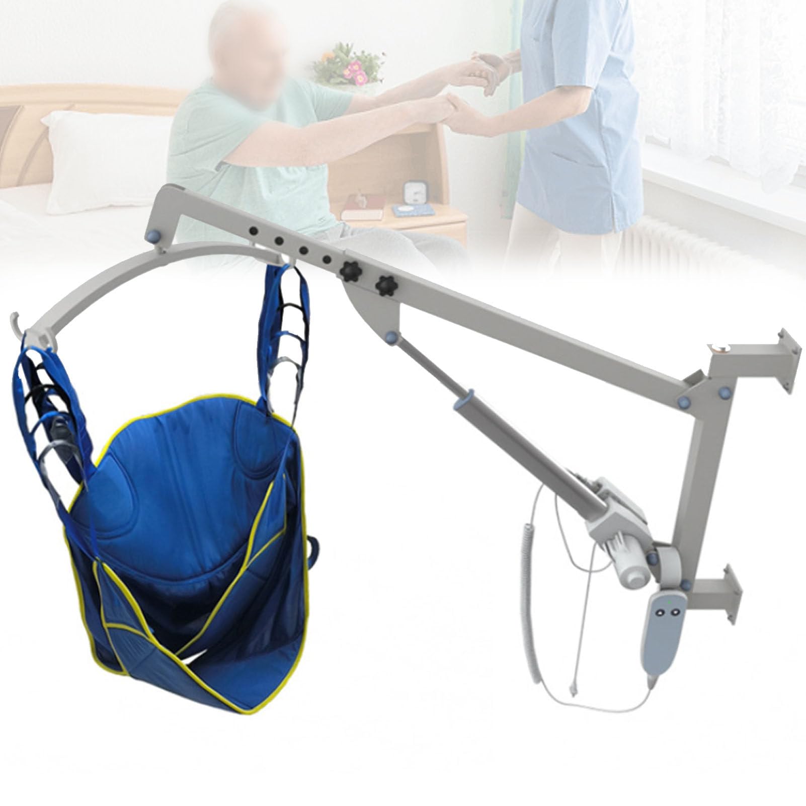 MáQuina Elevadora EléCtrica para Pacientes con Mando A Distancia, Giro De 360°, Dispositivos De Asistencia para Levantar del Asiento para Personas Mayores Y Discapacitadas