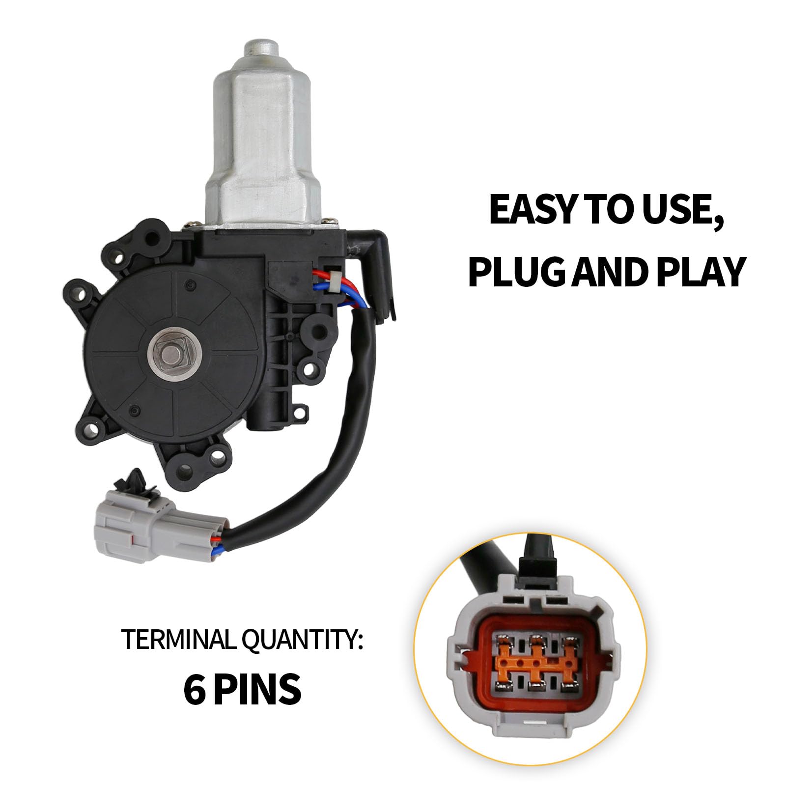 Power Window Motor - Front Left Driver Side For 2004-2014 Nissan Titan, Armada, Pathfinder & Infiniti QX56