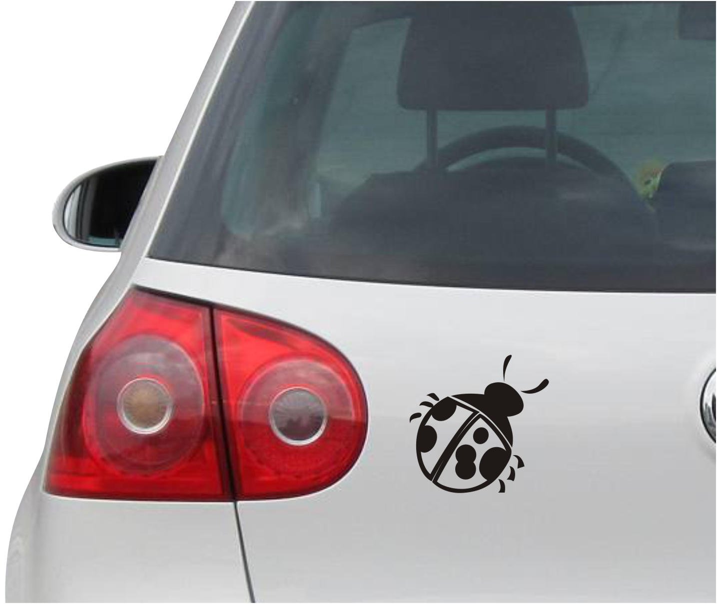 INDIGOS UG Sticker/Decal - JDM - Die cut - Lady Bug Ladybug Decal Car Window Laptop Sticker - black - 88mmx88mm - Car Laptop Tuning gift