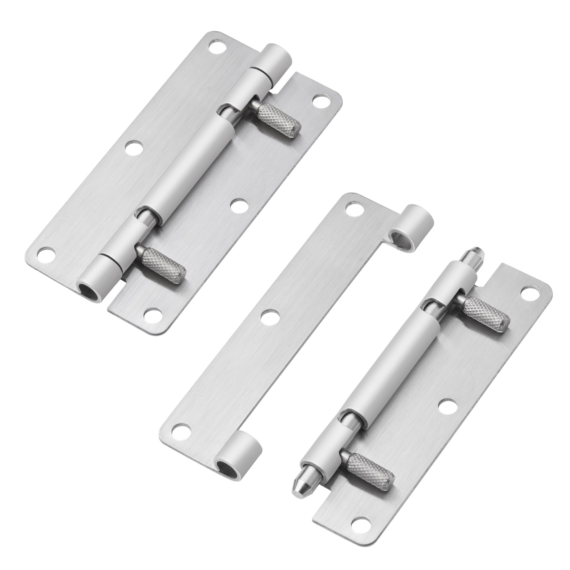 HSMT-hinges 4 Inch Quick Release Hinge, Stainless Steel 304, Detachable, Spring Release Hinges with 6 Holes for Cabinet Lids, Electrical Enclosure Doors, Horizontal & Vertical Mounting (2, 4 inch)