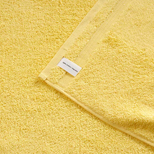 Qute Home 6-Piece Bath Towels Set, 100% Turkish Cotton Premium Quality Bathroom Towels, Soft and Absorbent Turkish Towels, Set Includes 2 Bath Towels, 2 Hand Towels and 2 Washcloths (Yellow) - Thumbnail 7