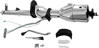 Chrome 35" Tilt Steering Column Automatic W/O Key & Wheel Adapter with Shift Indicator