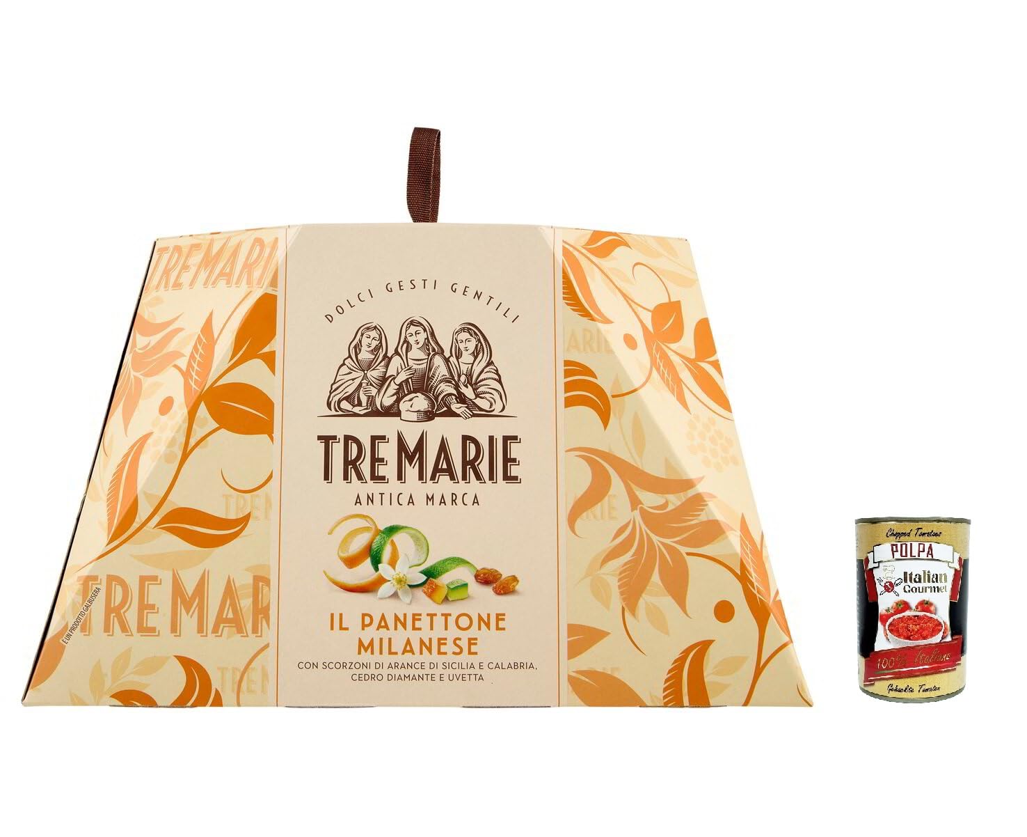 Tre Marie Il Panettone Milanese 1 kg klassischer italienischer Weihnachtskuchen mit Rosinen & kandierten Zitrusschalen