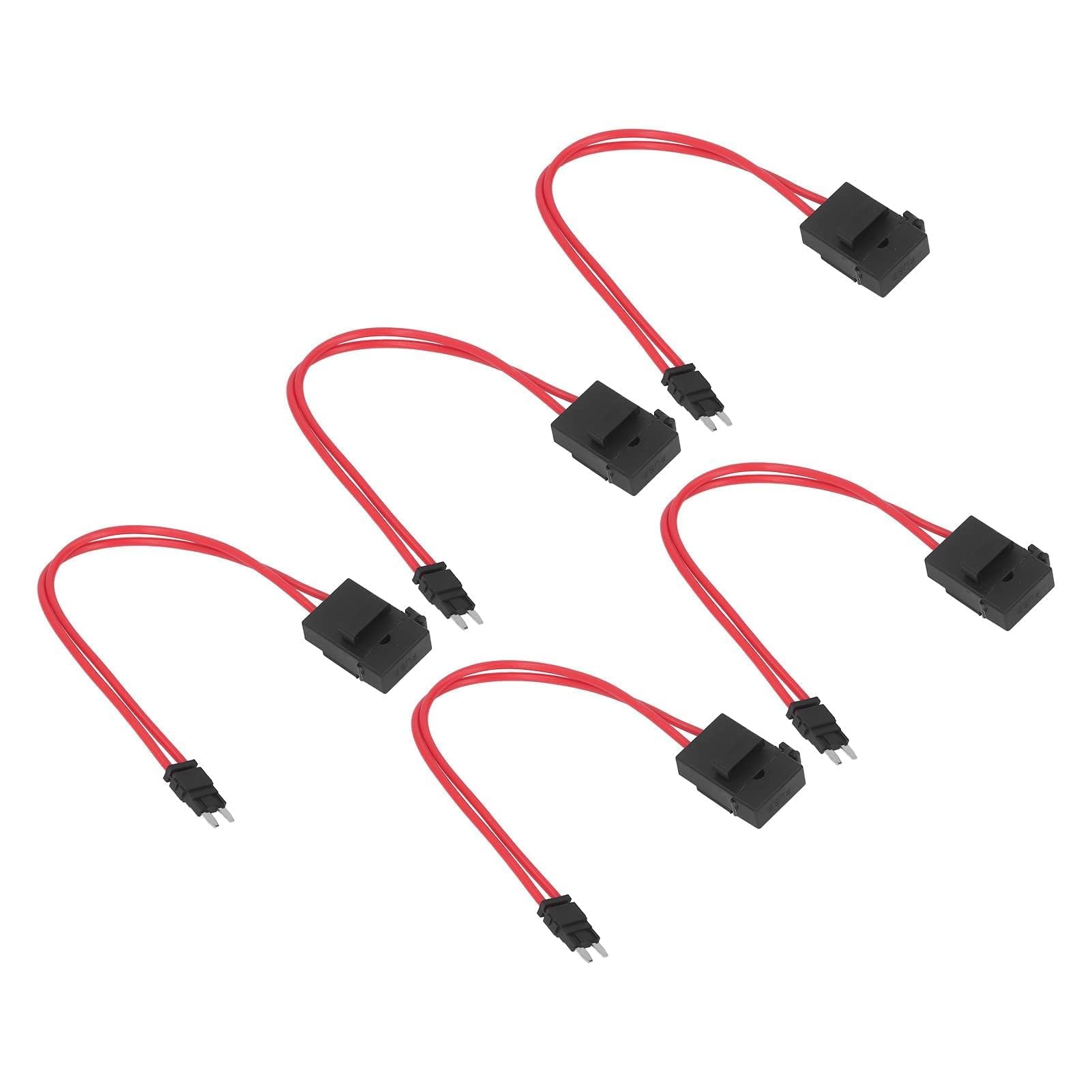 5 Sztuk złąCze Uchwytu Bezpiecznika Samochodowego PC Heavy Duty PrzedłużEnie Drutu Mini Mini złąCze Uchwytu Bezpiecznika do Pojazdu ATM 20A 16AWG z 5 Bezpiecznikami DłUgość Linii 230mm (ACK S 10,9 mm)