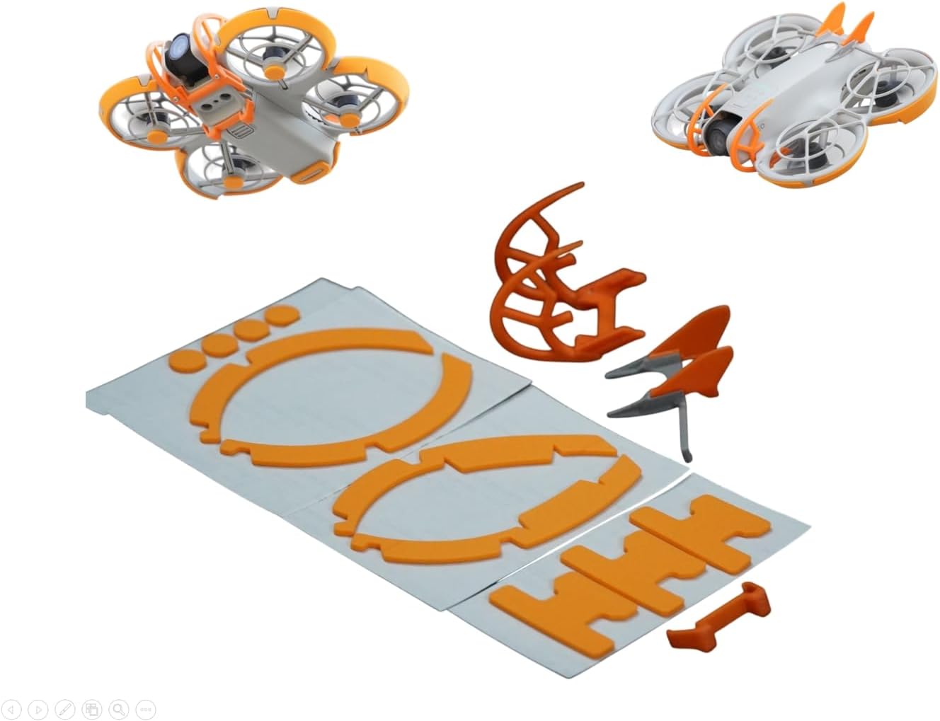 NEO Drone Protection Set for DJI Neo, 360° Anti-Collision Skin Accessories with Bumper Ring, Tail Wing, Battery Protector, ABS+EVA Material (Pink)