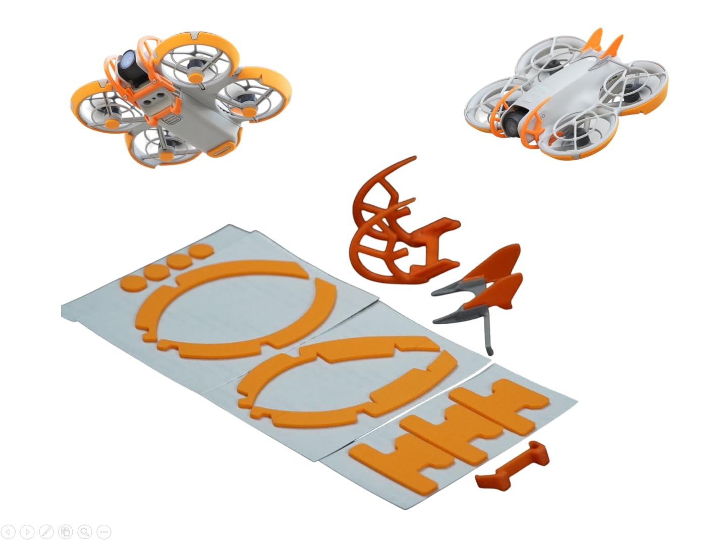 NEO Drone Protection Set for DJI Neo, 360° Anti-Collision Accessories Skin with Battery Protector, ABS+EVA Material (Orange EVA Protector Only (No