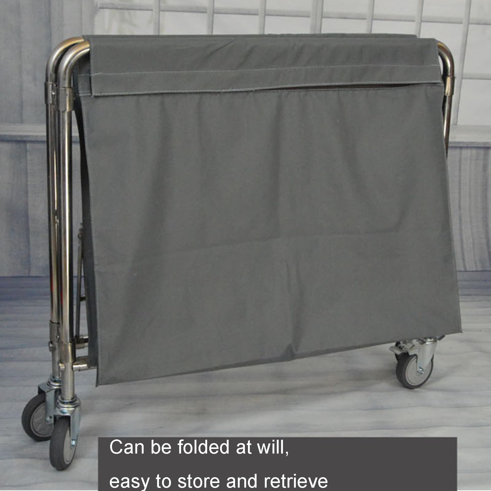 Carrello Pieghevole dell'hotel Acciaio Inossidabile Rinforzato con la Borsa del Tessuto Smooth Handle 4Inch Ruote di Gomma Freno silenziosoIdeal per Hotel ed Eventi, Blu