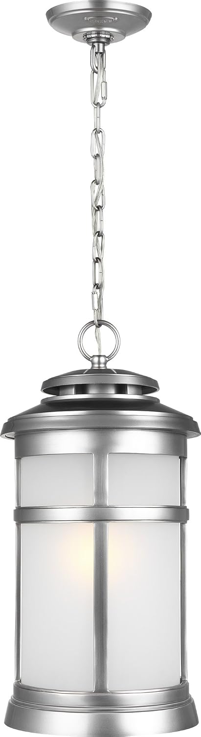 Feiss OL14309PBS Newport StoneStrong Marine Grade Outdoor Lighting Pendant Lantern, Satin Nickel, 1-Light (9"Dia x 19"H)