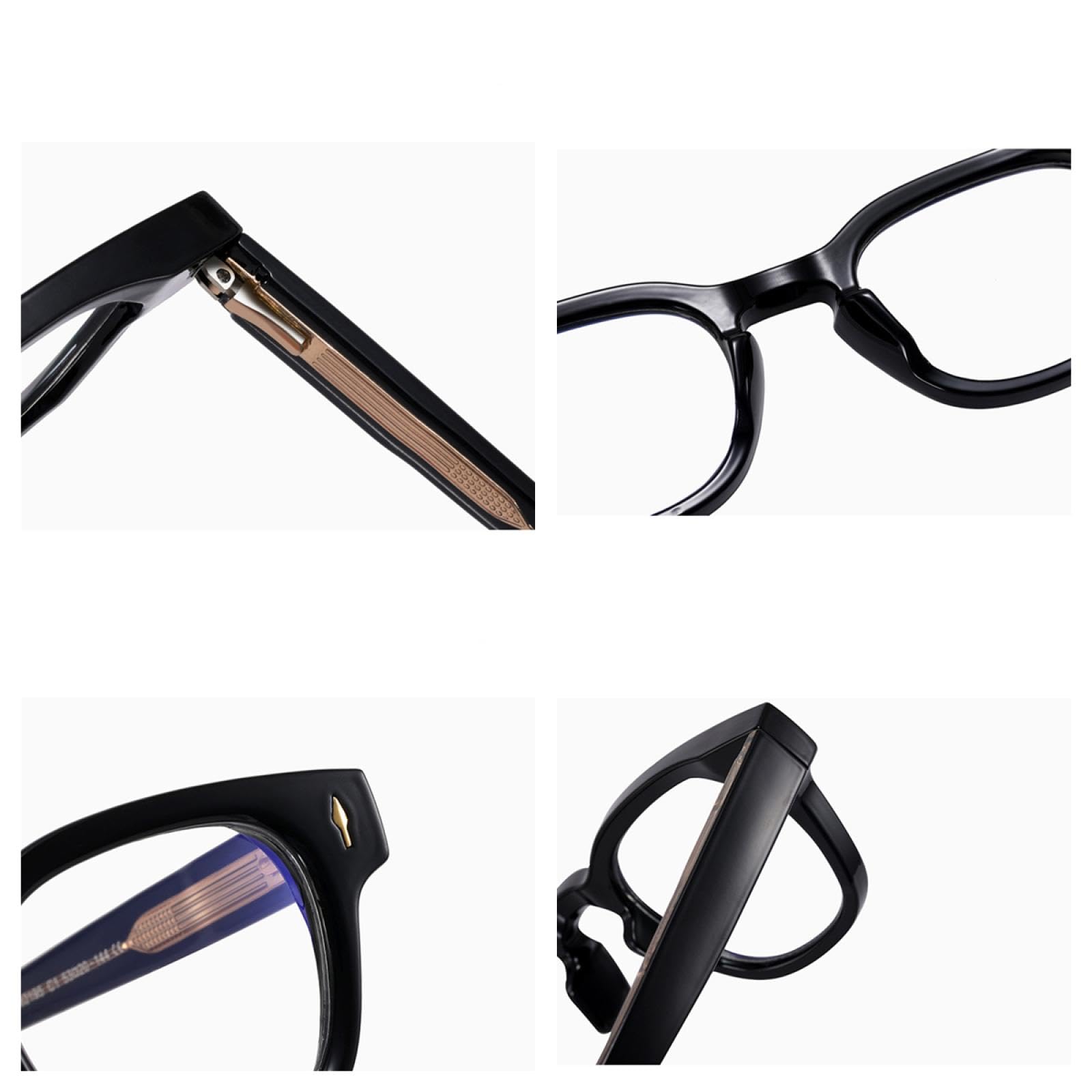 Montatura per occhiali da donna alla moda, retrò, trasparente, da uomo, con cerniera a molla e rivetti.