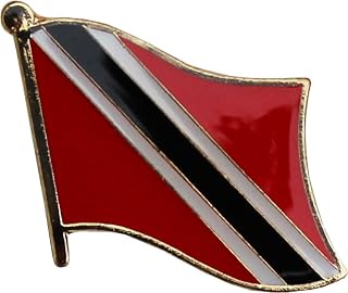 Trinidad and Tobago Flag Die-struck Metal Single Lapel Pin with Butterfly Clasp Closure