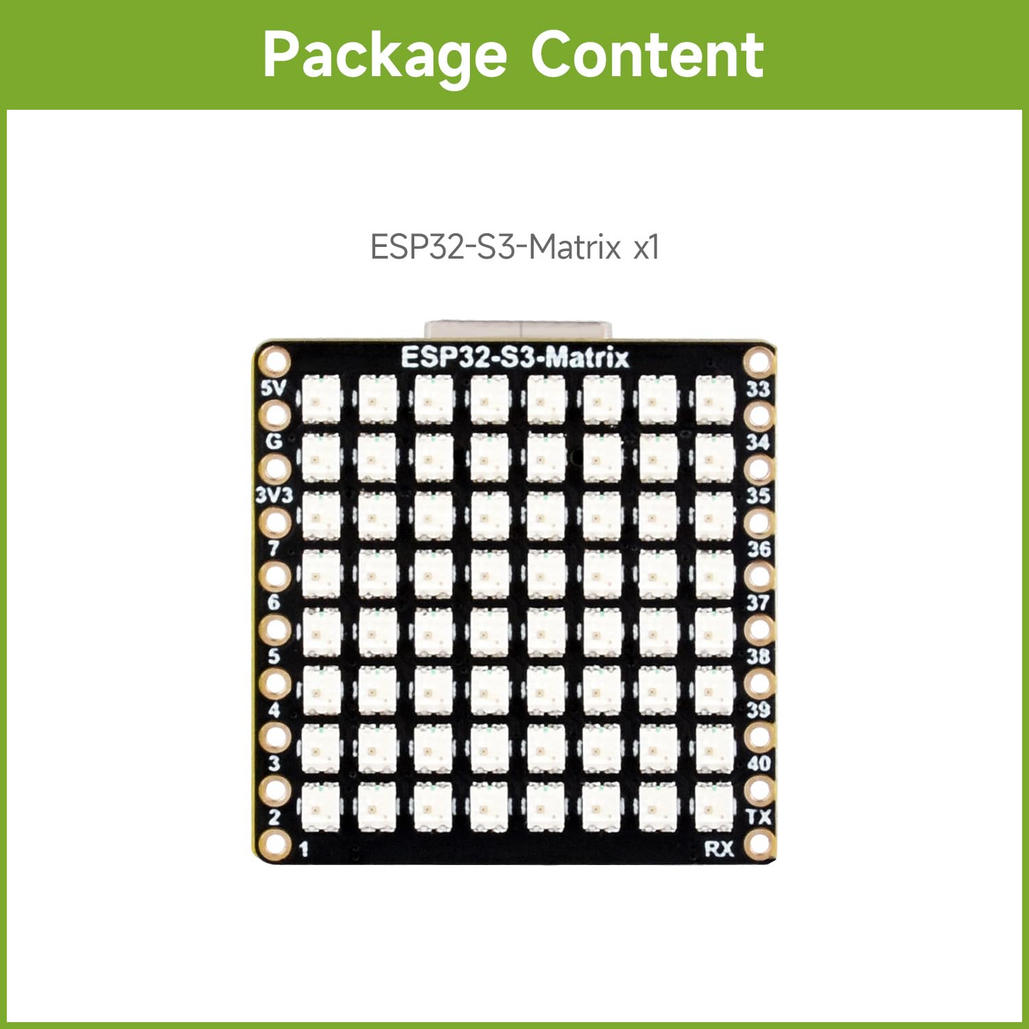 Amazon.co.jp: Waveshare ESP32-S3-Matrix開発ボード、オンボード8×8