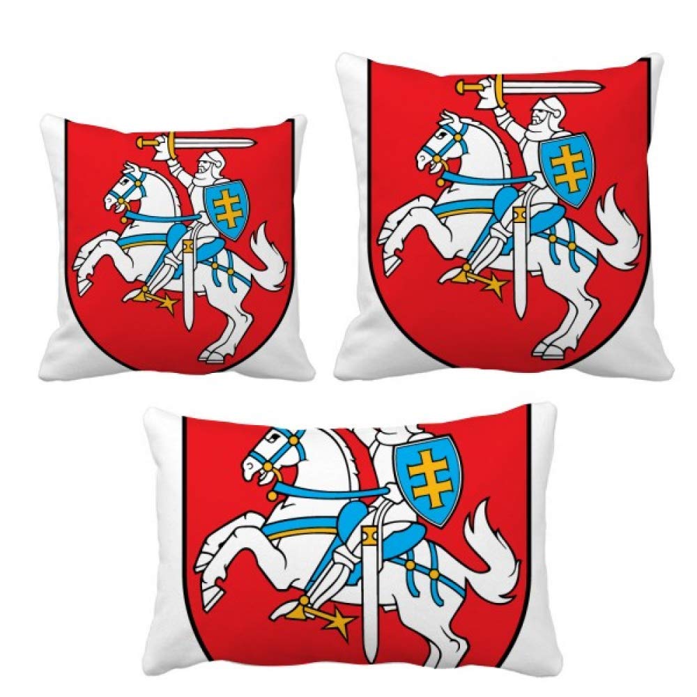 Housse de coussin Lituanie avec emblème national européen pour décoration de canapé