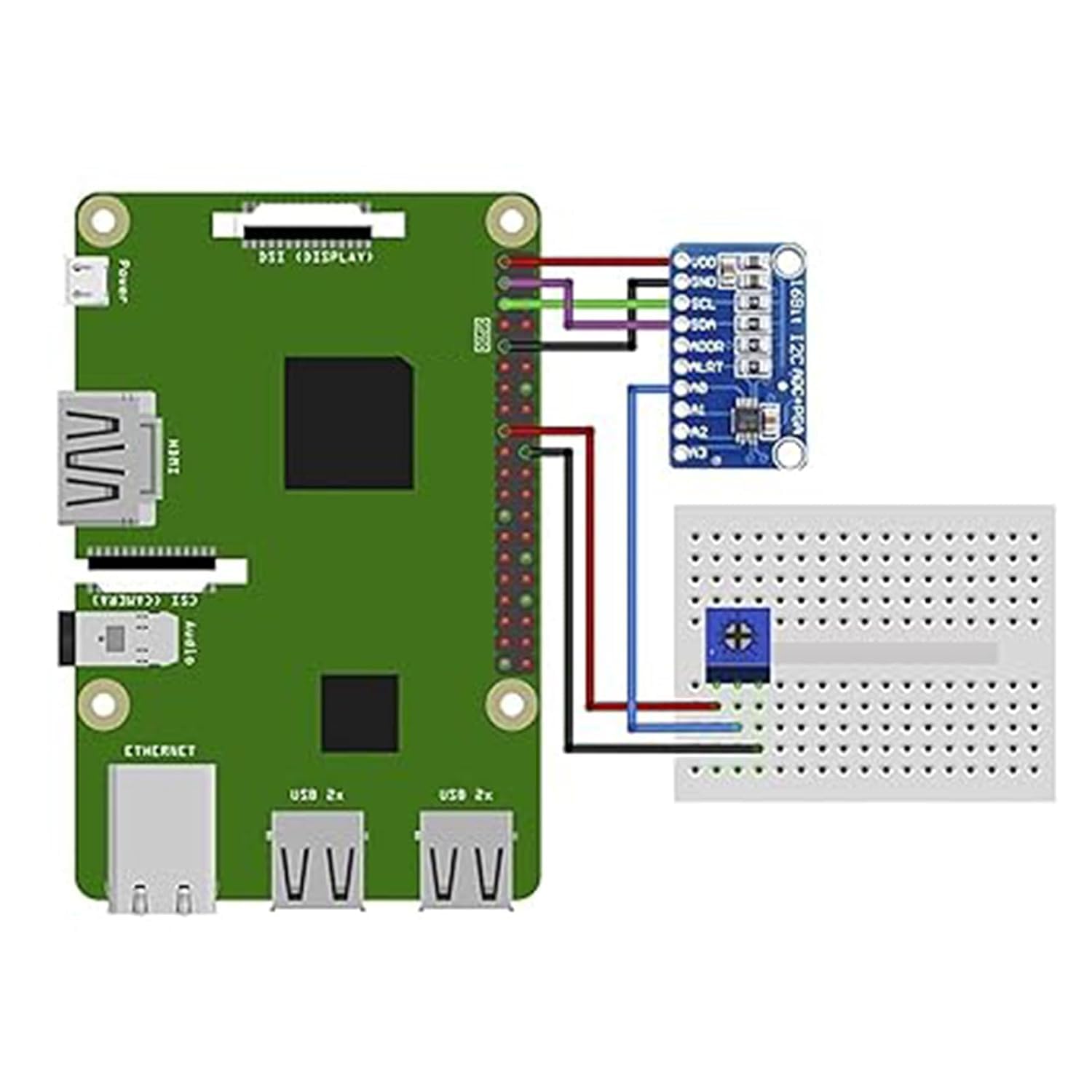 GERUI 3 pezzi ADS ADC 1115 (16 bit) convertitore digitale analogico ADC Development Board Modul,Basso consumo energetico (20uA), Può essere utilizzato su rilevazione di corrente e strumenti portatili