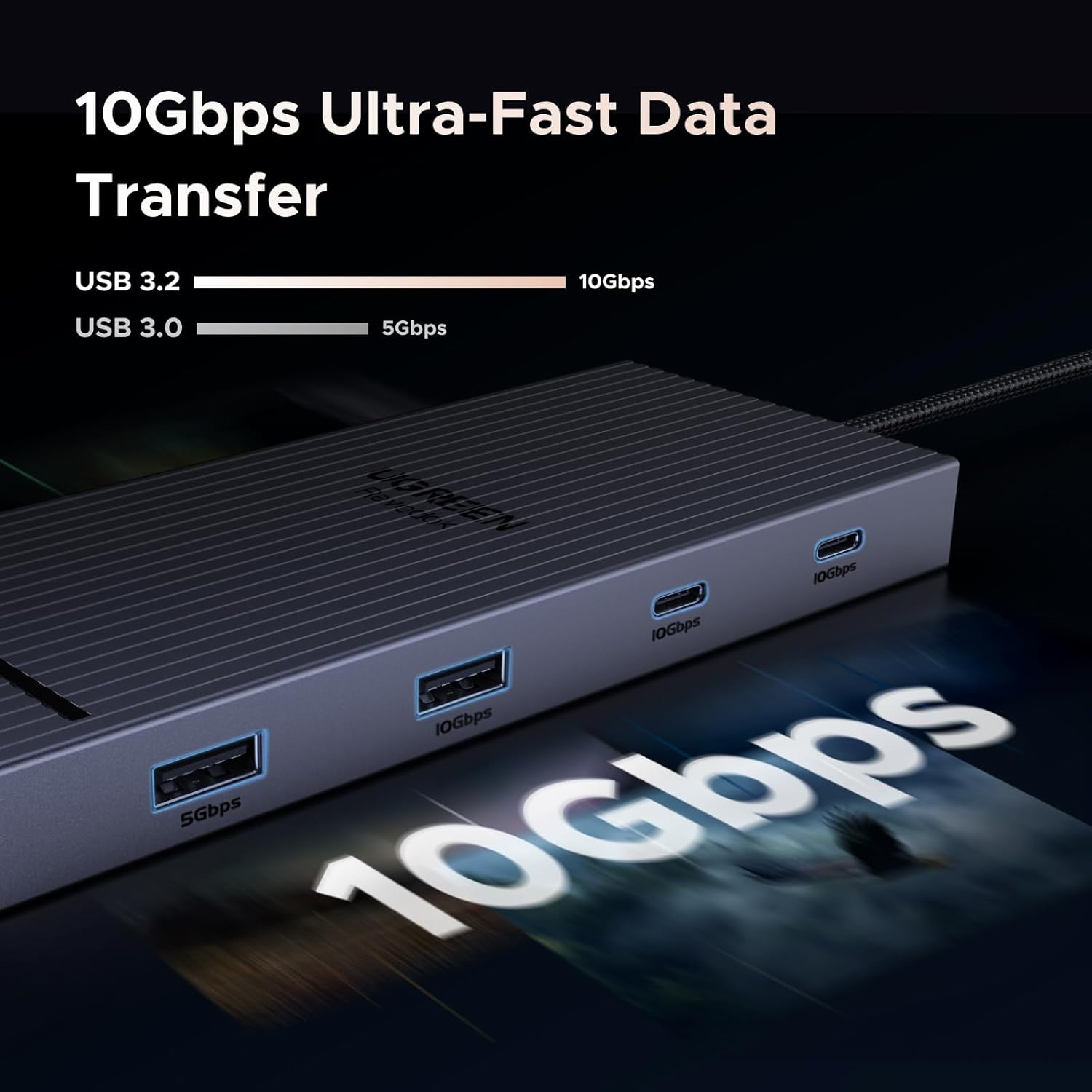 UGREEN 10 in 1 USB C Docking Station Dual 4K Monitor, Revodok USBC Hub with 2 HDMI, USB A&C 3.2 Ports, SD/TF Card Reader, PD 100W Charging, USB C Dock with 1Gbps Ethernet for Dell, HP, XPS and More - Image 4