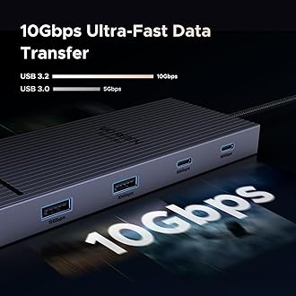 UGREEN 10 in 1 USB C Docking Station Dual 4K Monitor, Revodok USBC Hub with 2 HDMI, USB A&C 3.2 Ports, SD/TF Card Reader, PD 100W Charging, USB C Dock with 1Gbps Ethernet for Dell, HP, XPS and More