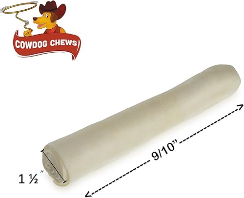 Miniatura 13 de Cowdog Chews Rollo Retriever de 9 a 10 pulgadas, producto de cuero crudo natural (paquete de 20)