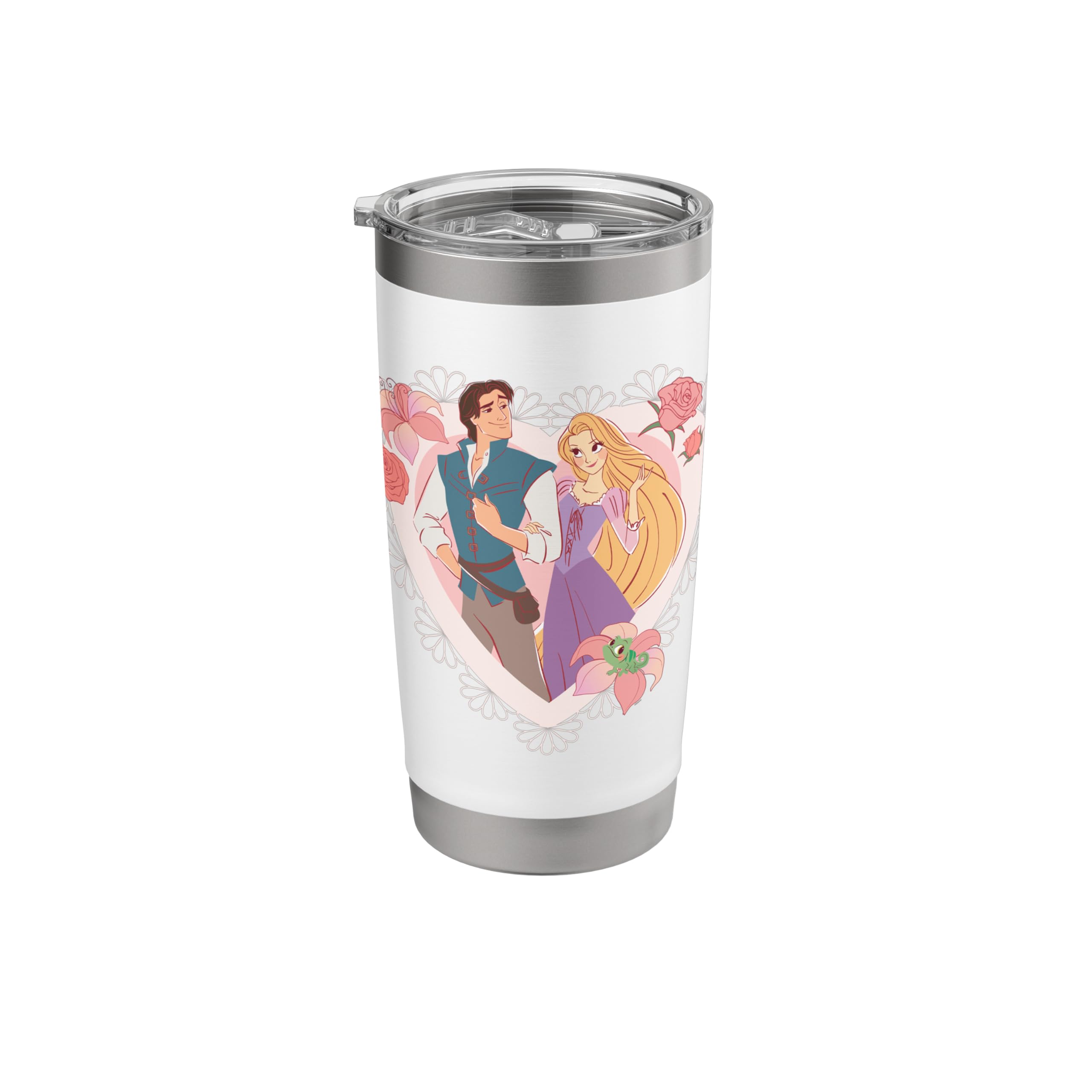Disney Princess Rapunzel & Flynn Rider Valentine’s Day Heart Stainless Steel Insulated Tumbler