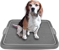 Vista 1 de Bandeja de entrenamiento de malla para cachorros y perros de tamaño pequeño, 20.3 x 16.3 x 1.2 pulgadas (gris + gris)