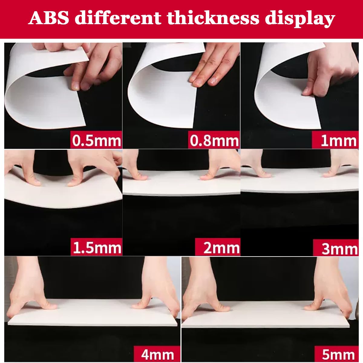 Hojas De Plástico ABS Tablero De Plástico Blanco Que Hoja De Vidrio Moldeable Disponible En Varios Tamaños,100 * 200 * 5mm(2pcs)