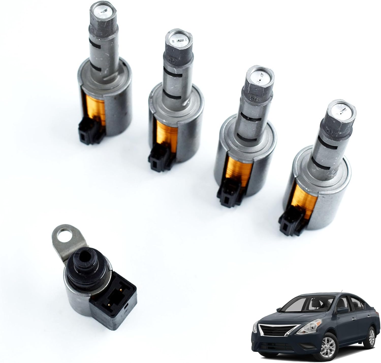 munirater 5Pcs Transmission Solenoid Kit CTV Transmission Valve Solenoids Replacement for Nissan 2012-2015