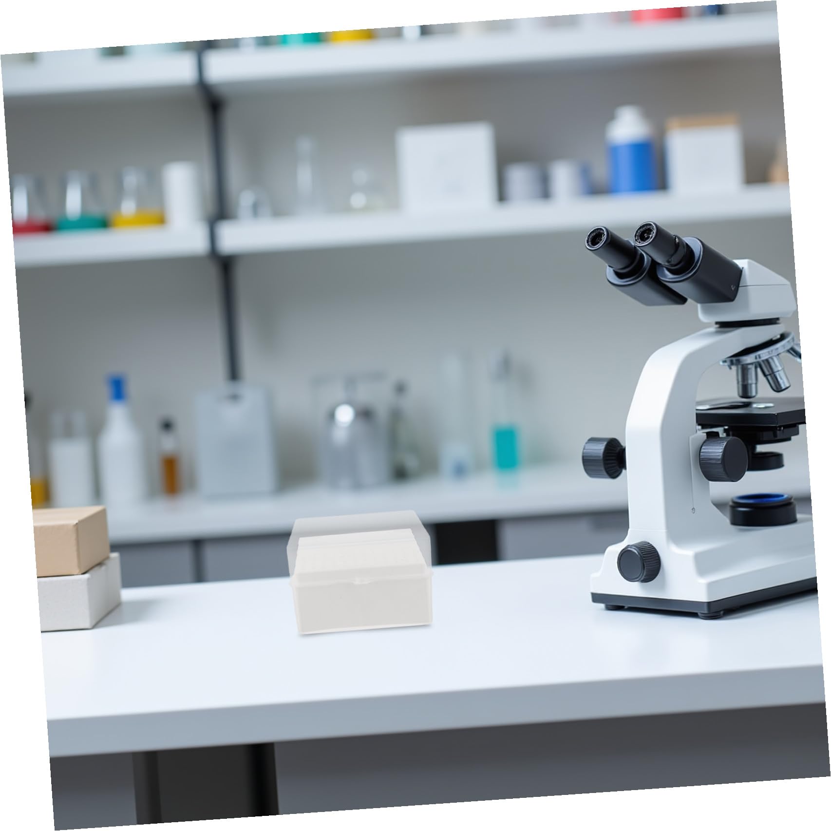 GLEAVI Scatola per Puntali di Pipette in Plastica da Laboratorio 1000 Ul, Contenitore Compatto da 5 Pezzi per Provette e Fiale, Organizer la Conservazione e Monitoraggio Puntali