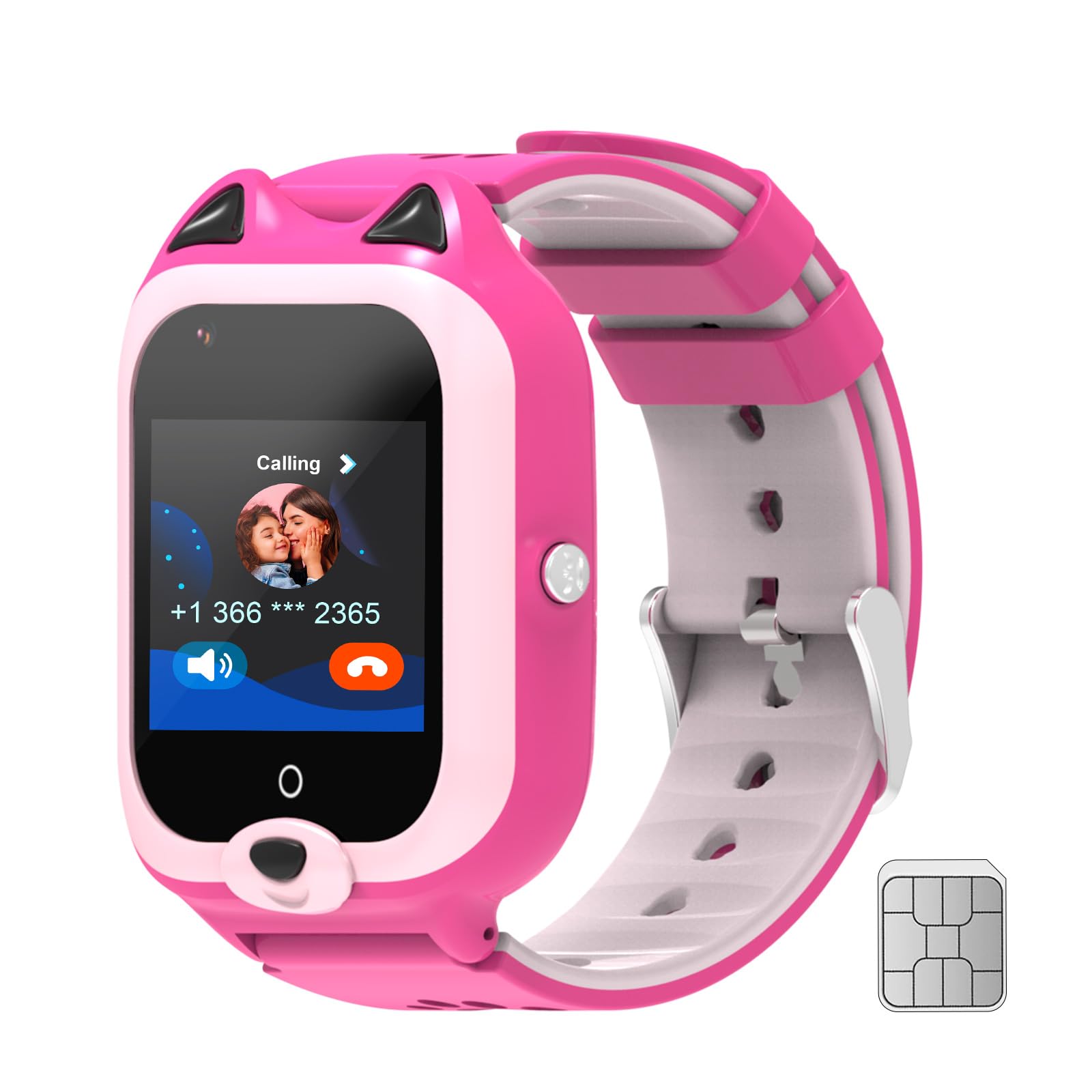 LogHog 4G Kids Smart Watch Boys Girls Unlocked Sim Card Wrist Phone Watch with 7 Puzzle Games, GPS Tracker,Video Calling,School Mode SOS Emergency