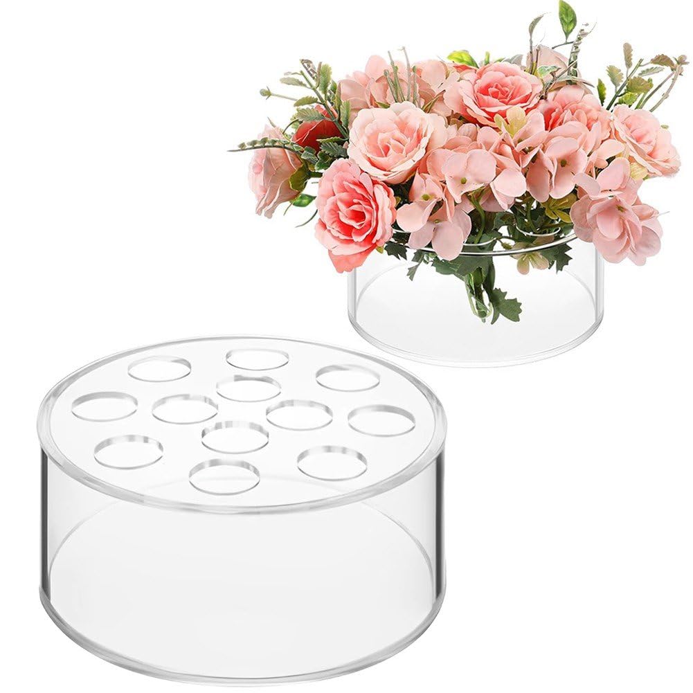 Vase en acrylique transparent 12 trous pour centre de table floral et décoration moderne