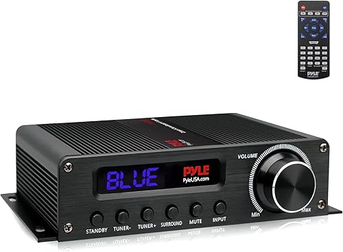 Pyle 100W 5.1 Channel Bluetooth Stereo Amplifier – HiFi Audio Receiver, AUX, FM Antenna, Subwoofer & Speaker Inputs – Home Theater Surround Sound System