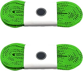 Silfrae Waxed Skate Hockey Laces, Sold in Two Pairs, Heavy Duty, Perfect for Hockey, Roller Derby, and Skates, and Boots, Multi-Size and Multi-Color Available. (Light Green, 120
