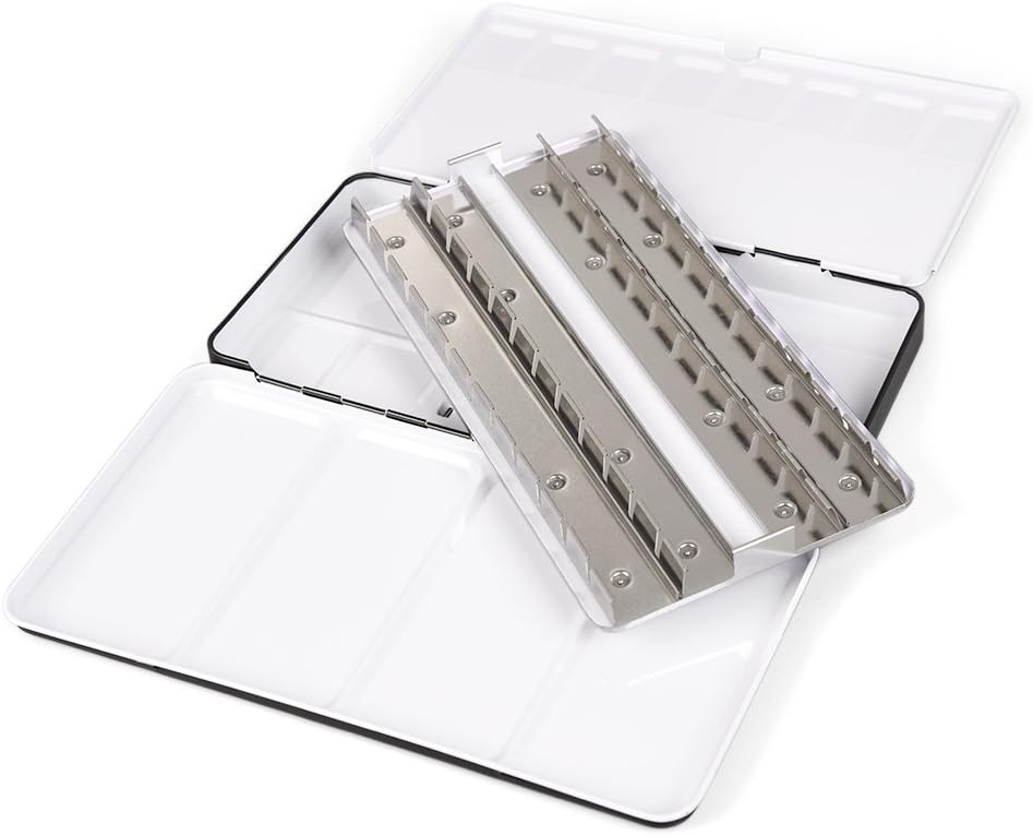 Empty Metal Watercolor Tins Palette Paint Case Box - Can Hold 48 Half Pans