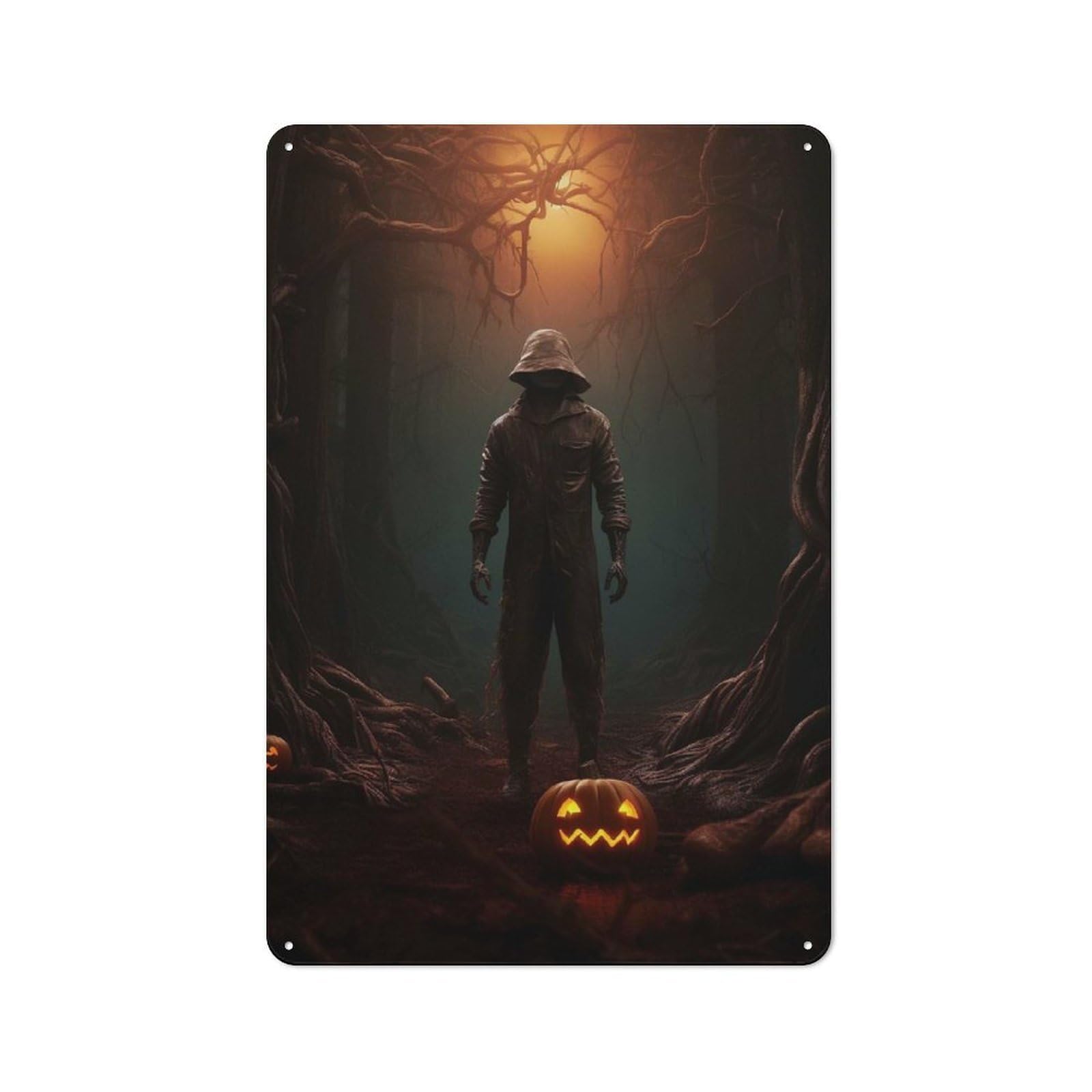 Junmoney Forest Of Frights Tin Wall Plaque 30X20cm With For Man Cave Or Games Room, A New Home Present For Leisure-Room Decor Enthusiasts