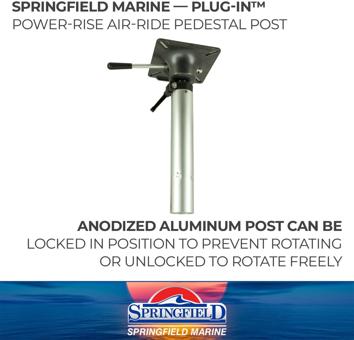 Springfield 1300901 Plug-In Power-Rise Air-Ride Pedestal - 14-1/4" - 21" Adjustment