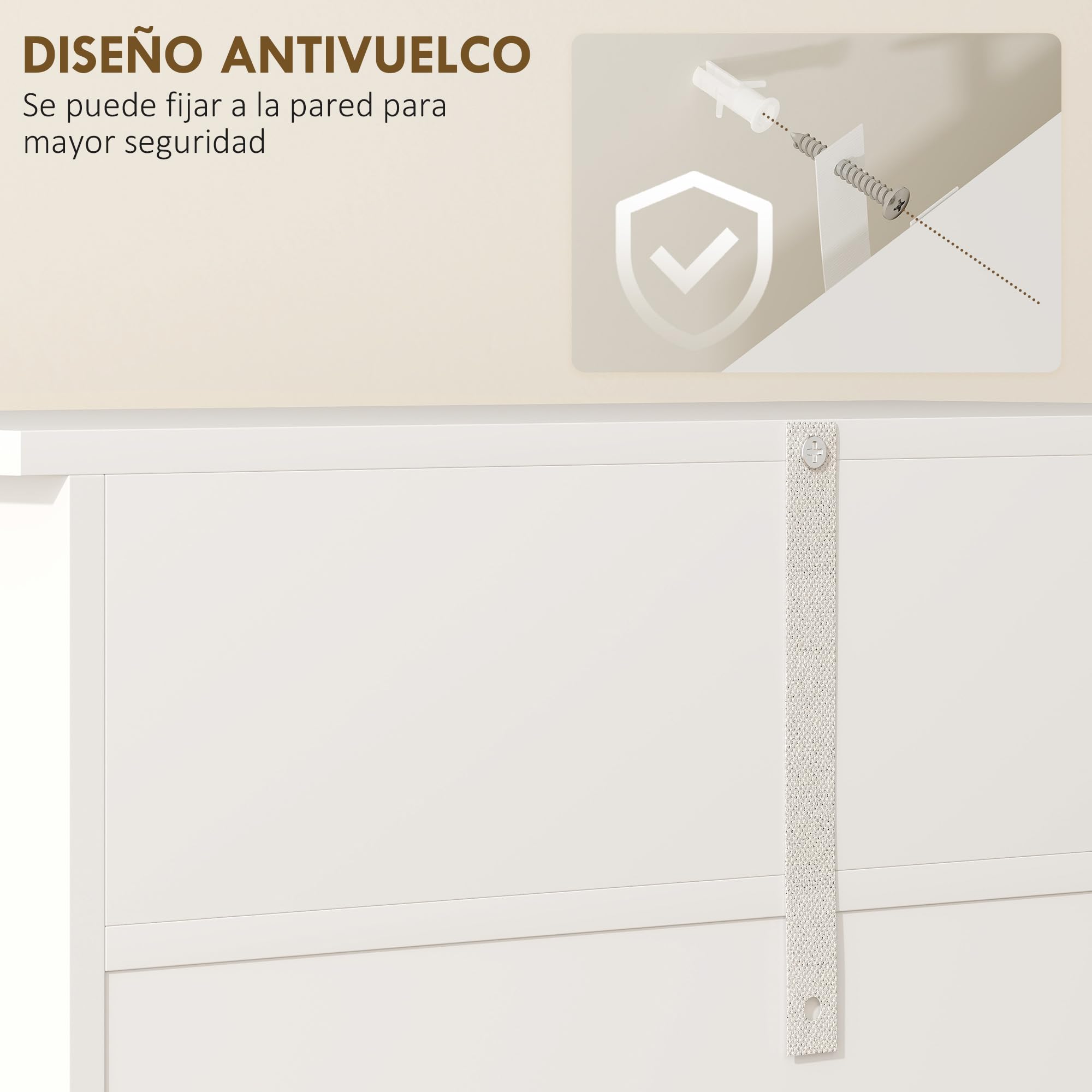 kleankin Armario Auxiliar de Baño 2 Cajones 2 Puertas 60x30x75 cm Blanco | Mueble Auxiliar de Baño, Estante Ajustable, Estilo Moderno, para Ducha Dormitorio