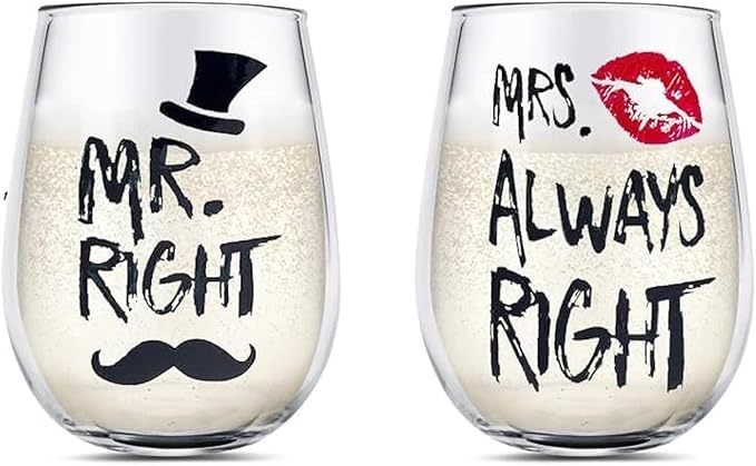 Mr Right Mrs Right Gläser