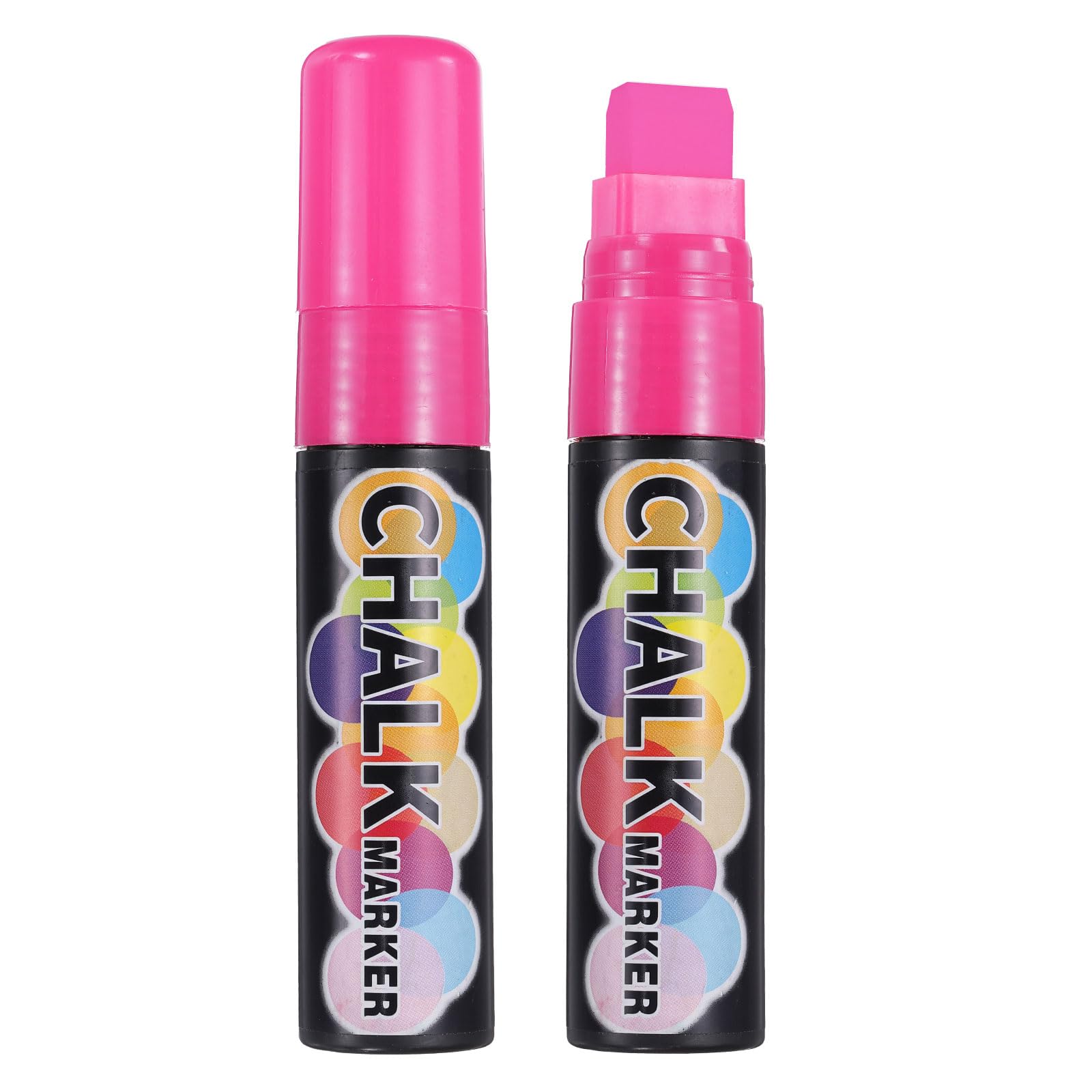 PATIKIL Liquid Chalk Markers 15mm, 2 Pcs Chalkboard Markers, Dry Erase Chalk Pens with Erasable Wide Fine Tip Wet Erase for Chalkboard Windows Blackboard Car Mirror Glass, Pink