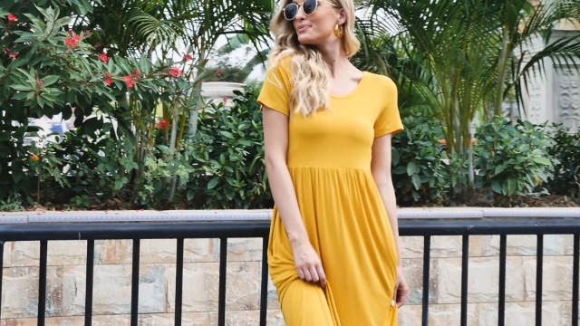 DEARCASE Maxi Dress for Women Black Small Crewneck Short Sleeves Wedding  Guest A-line Casual Party Vintage Spring Summer Beach Long Dresses with  Pockets at Amazon Women's Clothing store