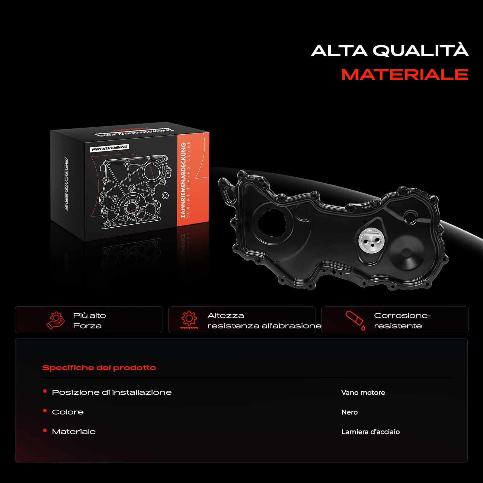 Frankberg Coperchio della cinghia di distribuzione 135027147R | Compatibile con: M.e.g.a.n.e IV Hatchback B9A/M/N, Trafic III pianale/telaio EC, Grand Scénic III JZ0/1, Talento Box 296