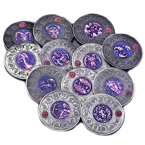 Moneda de Deseo de la Suerte para Regalo Místico: Set Coleccionable de 12 Constelaciones