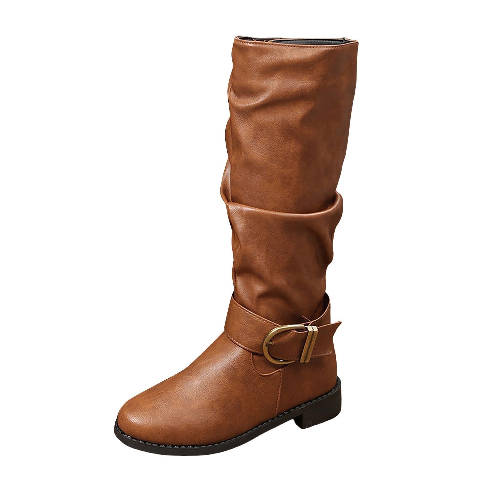 Stivali con tacco, eleganti, stile western, da cowboy, da donna, medio alto
