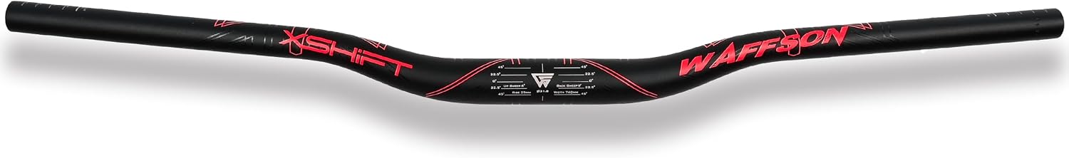 WFS Xshift 31.8 x 740mm Handlebar 25mm Rise, Black x Red