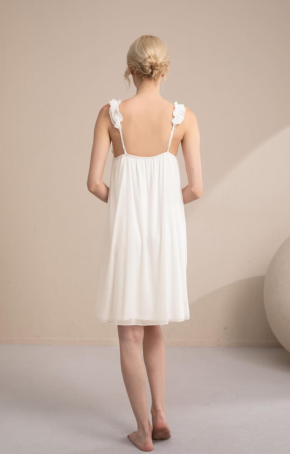 Womens' Vintage Sleepwear Sleeveless Nightdress Cute Nightshirt Summer Pajamas Lounger Housedress Chemises