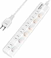 Amazon.co.jp: KOZUMUWAN 電源タップ 6口1m ホワイト 雷ガード