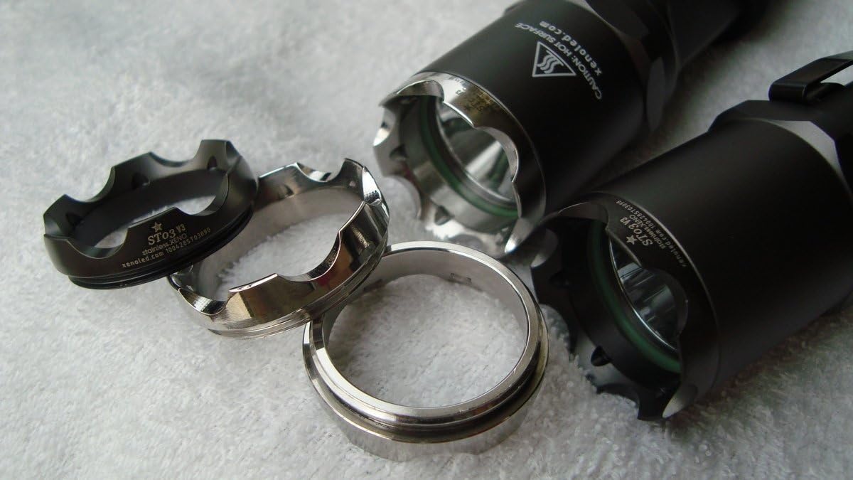 Xeno ST03 Handheld Tactical Led Flashlight Strike Bezel F7 G10