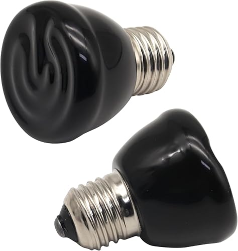 Mini Reptile Heat Lamp, 25w Infrared Ceramic Heat Emitter, No Light Emitting Reptile Heat Bulbs,Ceramic Heat Lamp for Amphibian, Chicken Coop,Cat,